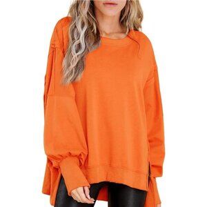 Women’s Oversized Crewneck Sweatshirt - Long Sleeve Pullover